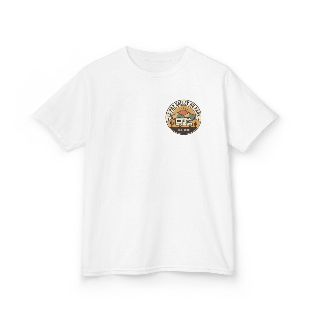 Kids Sunset Camper Tee — Vintage Adventure Travel Shirt