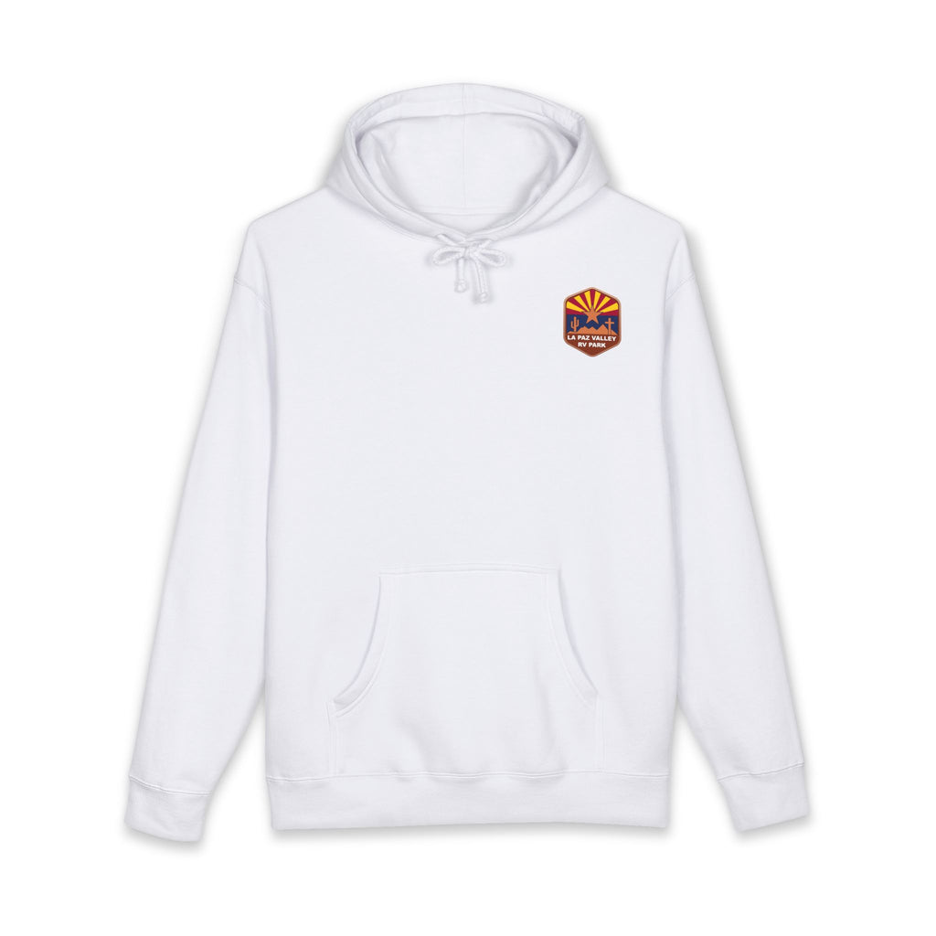Arizona Sunrise Patch Hoodie — Vintage Desert State Emblem Pullover