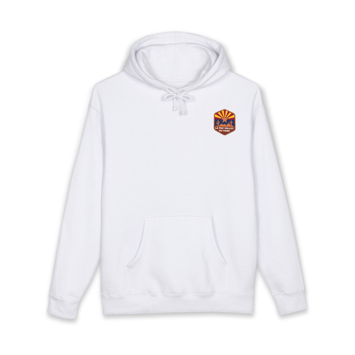 Arizona Sunrise Patch Hoodie — Vintage Desert State Emblem Pullover