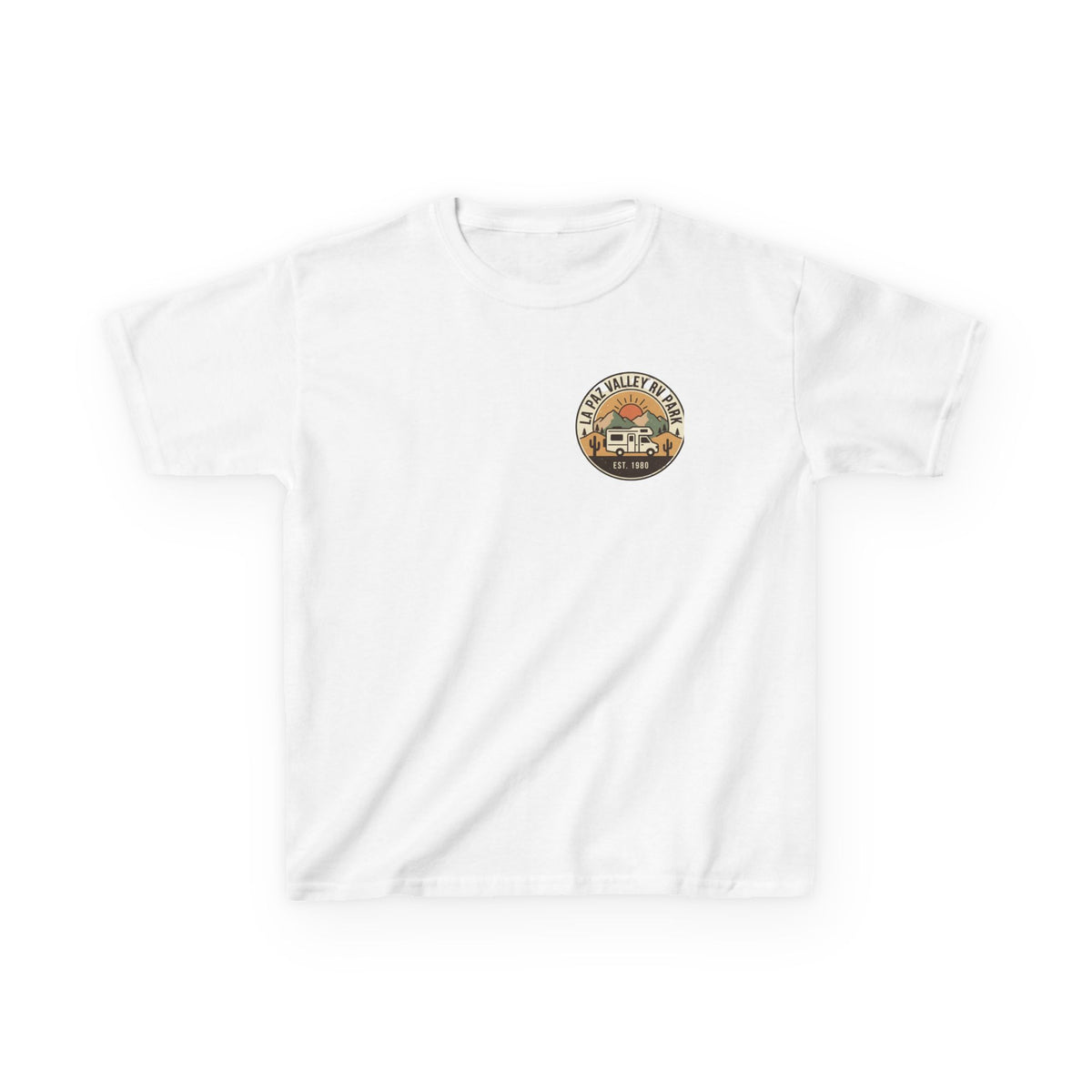 Kids Sunset Camper Tee — Vintage Adventure Travel Shirt